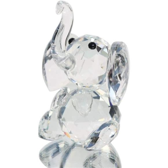 Crystal Elephant Figurines Collectibles Glass Animal Figurine for Table Home - Picture 1 of 6